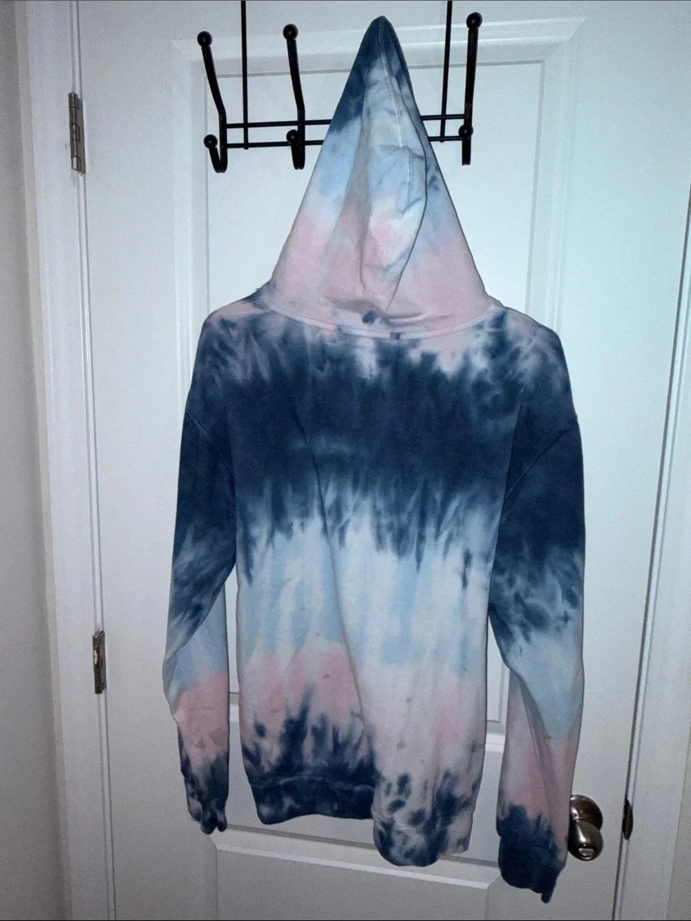 Eighty Eight Tie-Dye Hoodie in Navy Blue, Light Blue & Pink - Picture 4 of 4
